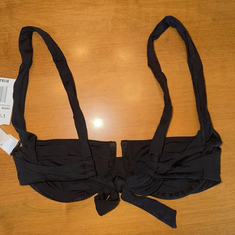 NEW L* Space Women's Coast To Coast Bikini Top Size Medium Black $119 TOP ONLY‎